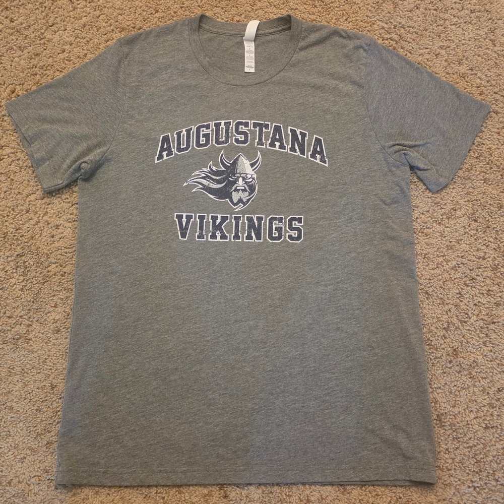 Augustana Vikings T-Shirt Mens Large Gray Graphic Collegiate Short Sleeve Tee